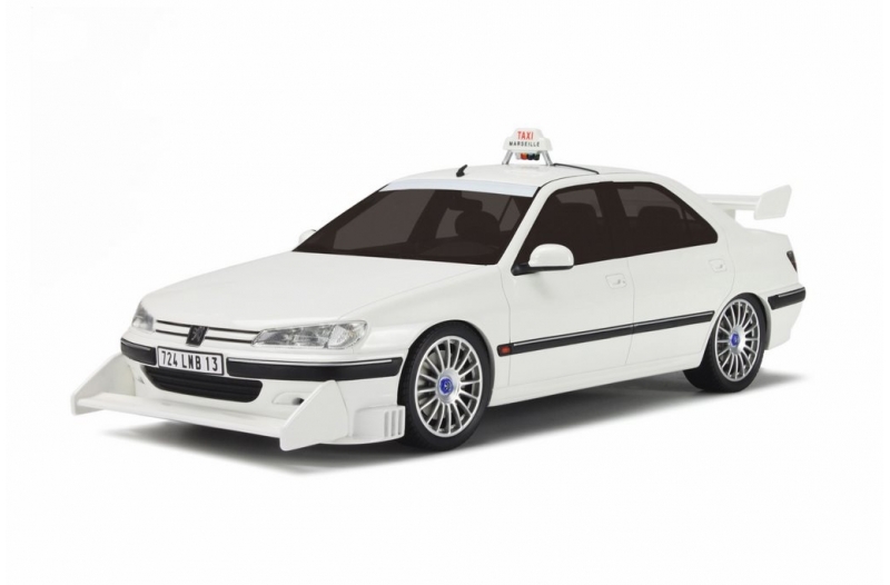 Peugeot 406 TAXI 1998 weiß Film “TAXI TAXI” – Ottomobile 1:12 Resine –  Supercars Modellauto
